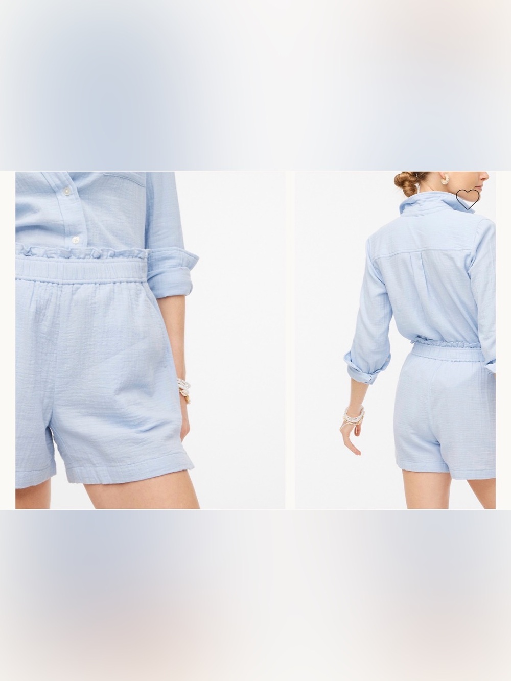 Light Blue Cotton Shorts
